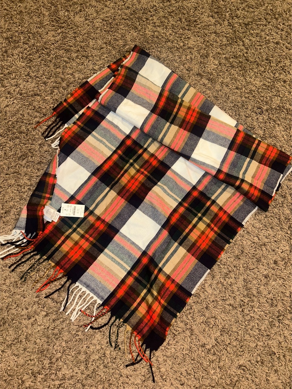 J.Crew Classic Plaid Blanket Scarf Red & Black